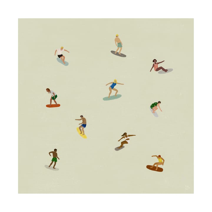 Surfers juliste - Beige, 40x40 cm. - Fine Little Day