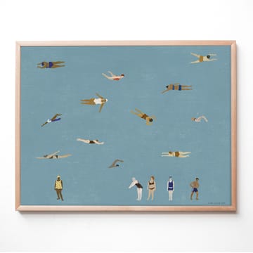 Swimmers juliste - Blue, 40x50 cm - Fine Little Day