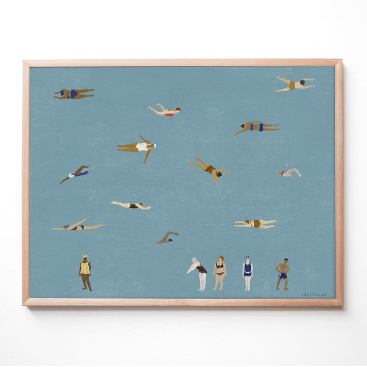 Swimmers juliste, Blue, 40x50 cm Fine Little Day