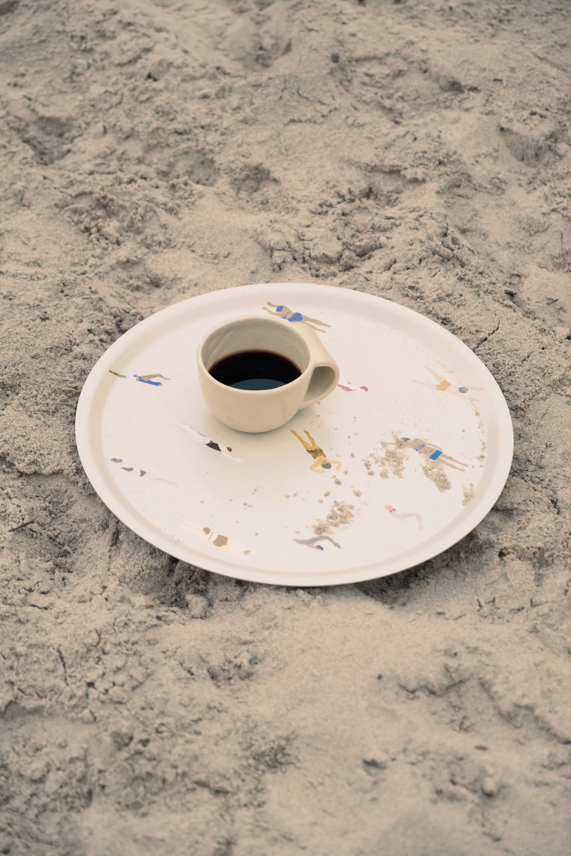 Swimmers tarjotin Ø38 cm, Beige Fine Little Day