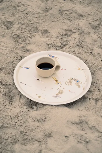 Swimmers tarjotin Ø38 cm - Beige - Fine Little Day