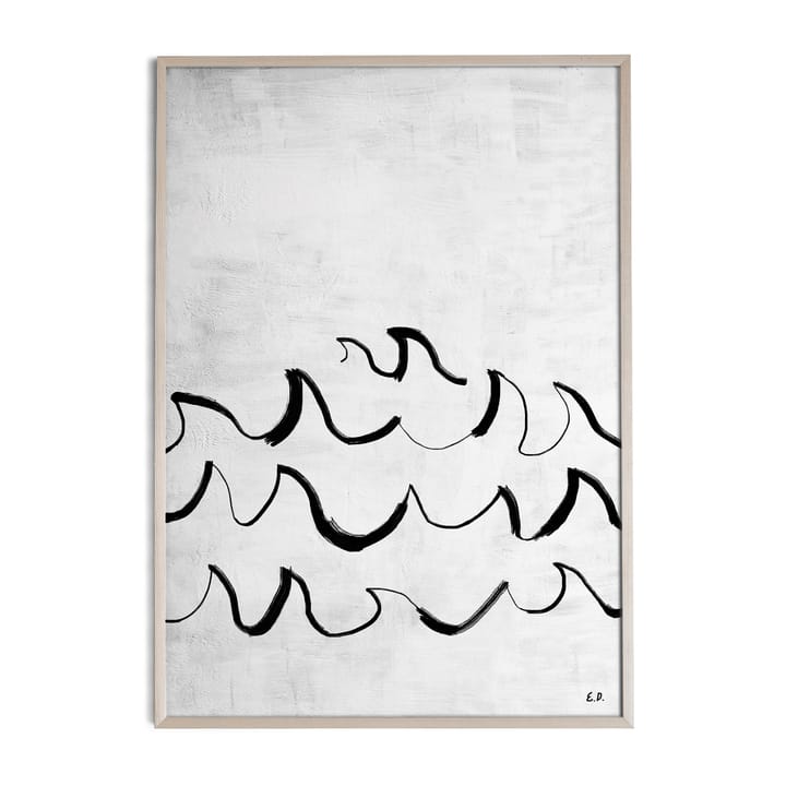 Wave juliste 50x70 cm, Musta-valkoinen Fine Little Day