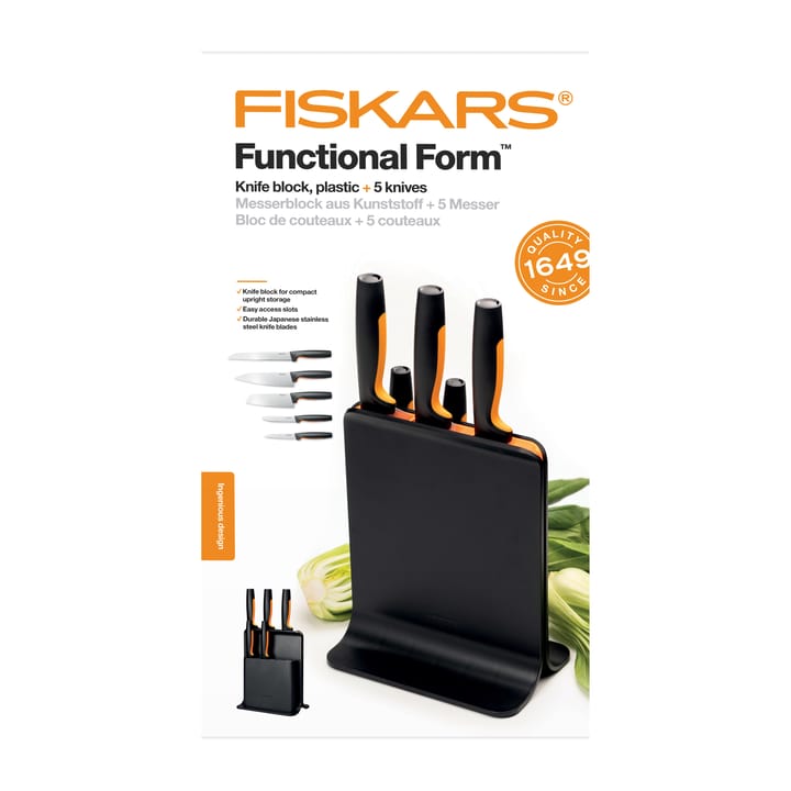 Functional Form muovinen veitsitukki ja 5 veistä, 6 osaa Fiskars