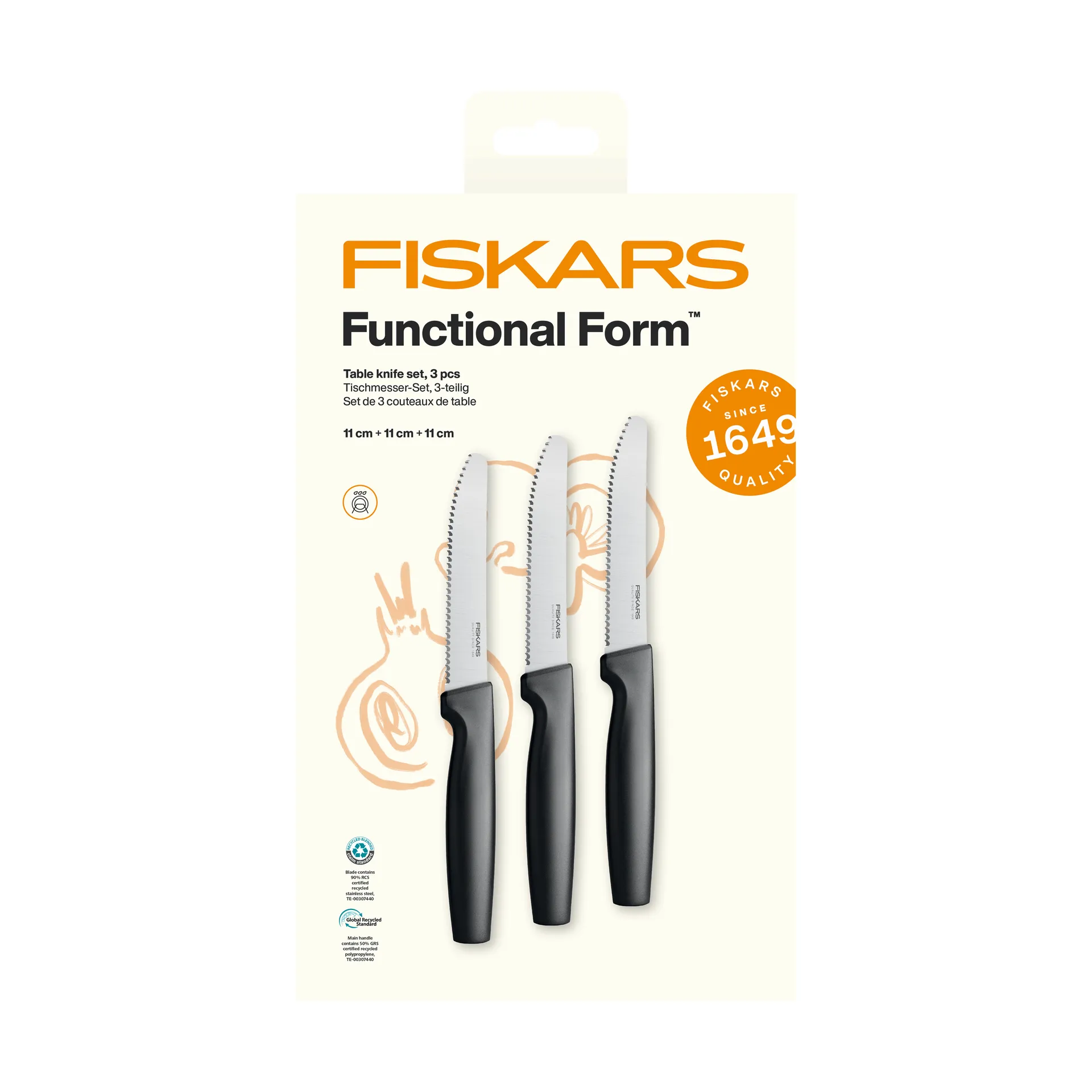 Functional Form pöytäveitset, Ruostumatonta terästä, 3-pack Fiskars