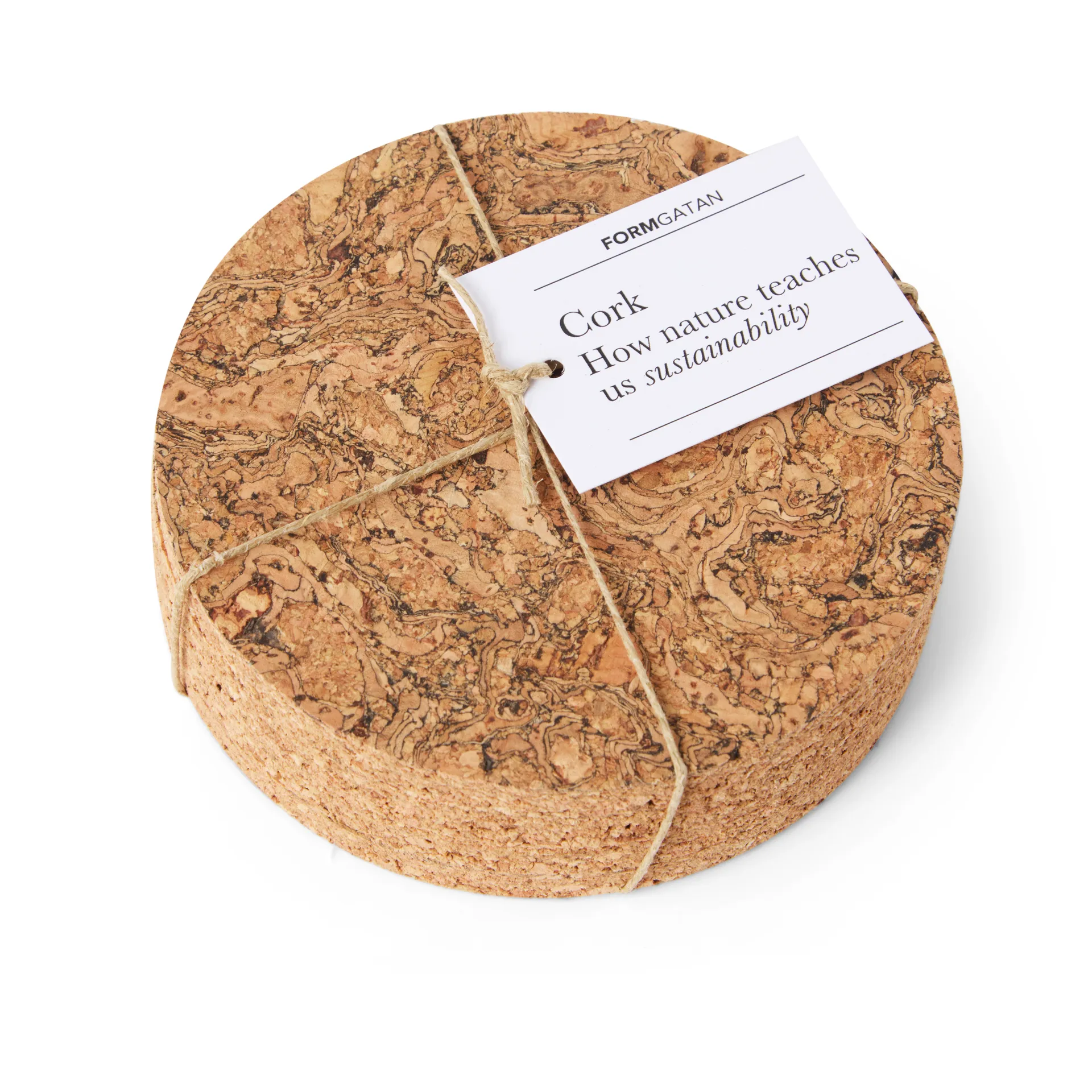 Cork lasinalunen, 4-pakkaus, Luonnonvärinen Formgatan
