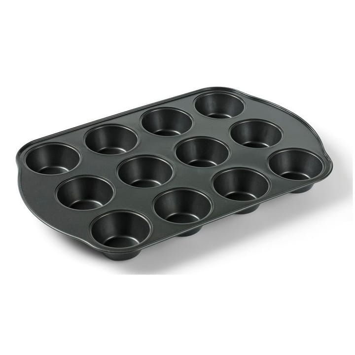 Funktion muffinsipelti nonstick 12 reikää, Musta Funktion