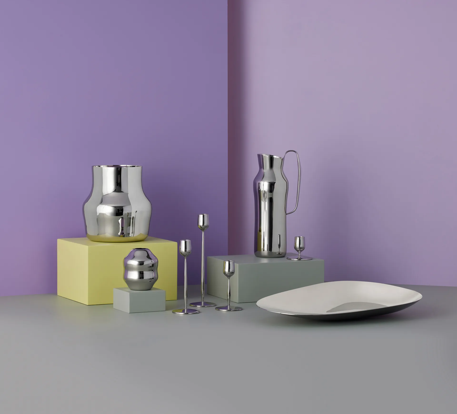 Dorotea kynttilänjalka 18 cm, Kiiltävä teräs Gense