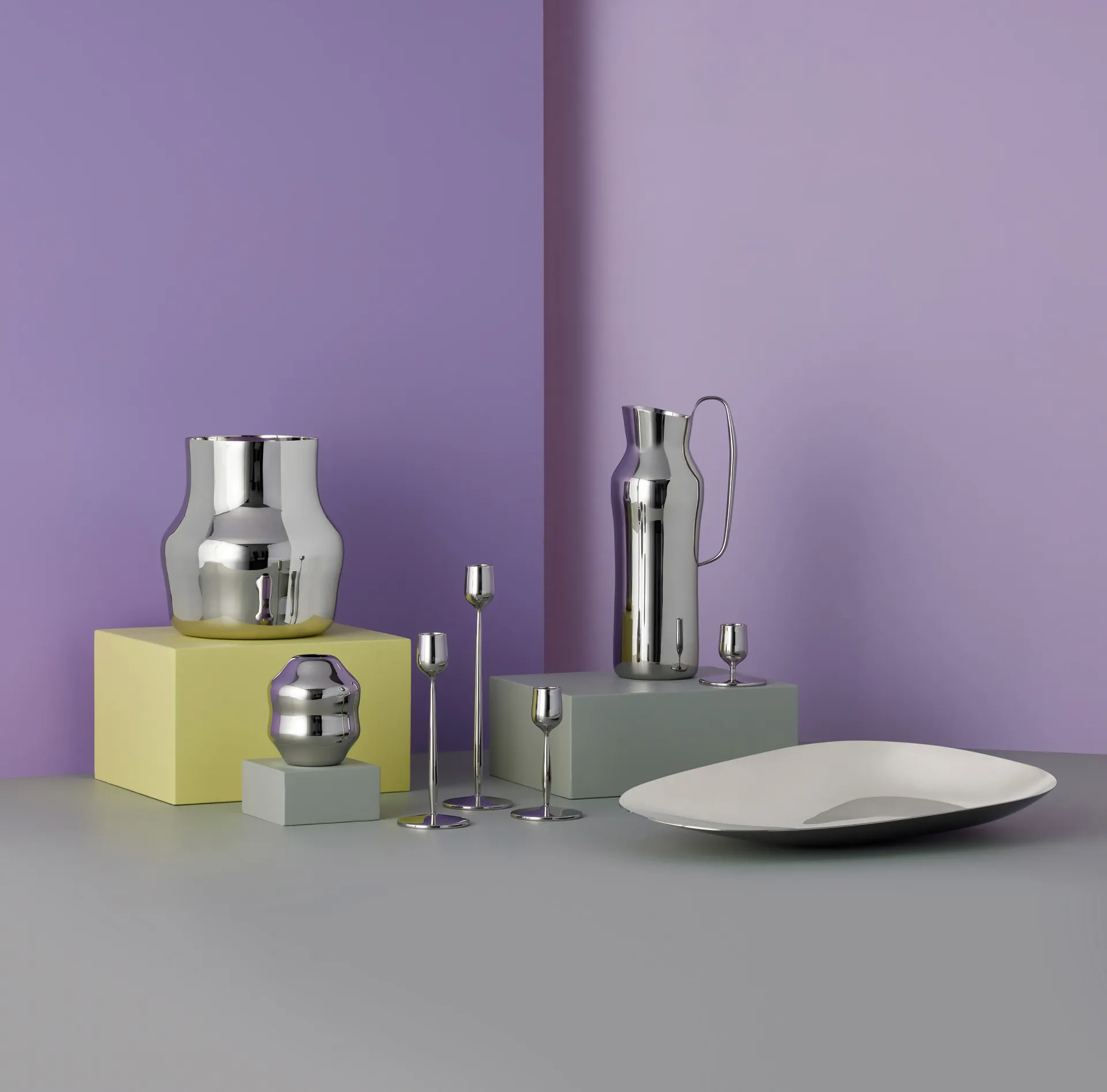 Dorotea maljakko 18 x 19,5 cm, Kiiltävä teräs Gense