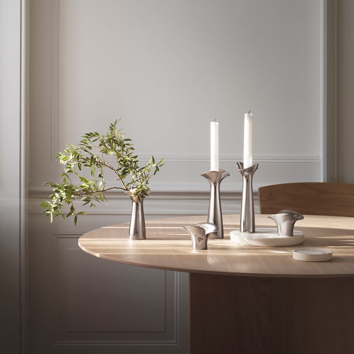 Bloom Botanica kynttilänjalka 2-pakkaus, Ruostumaton teräs Georg Jensen