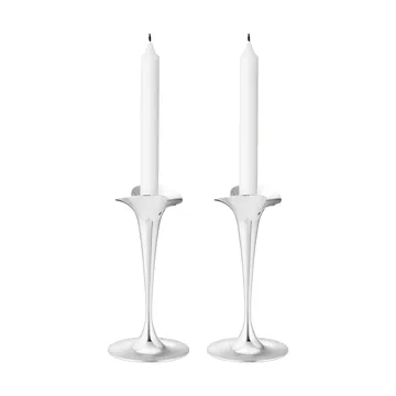 Bloom kynttilänjalat kruunukynttilöille - Ruostumaton teräs, pienet, 2 kpl - Georg Jensen
