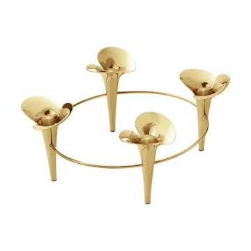Bloom kynttilänjalka Ø28 cm - Kulta - Georg Jensen