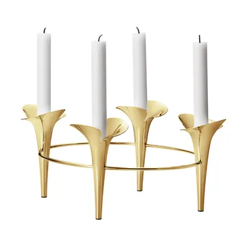 Bloom kynttilänjalka Ø28 cm - Kulta - Georg Jensen
