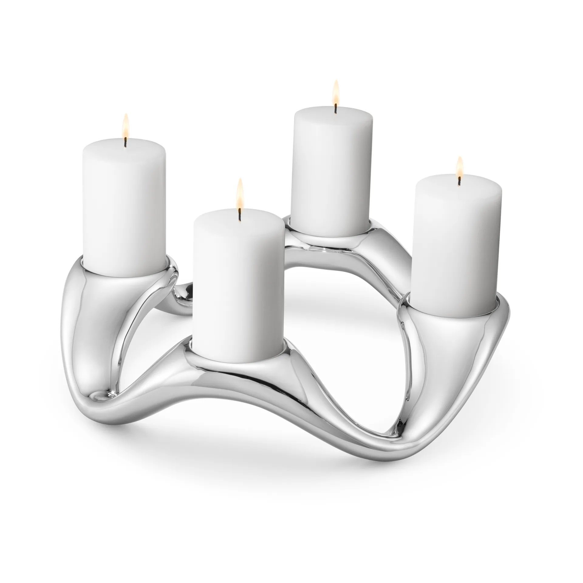 Cobra kynttilänjalka Ø33 cm, Ruostumaton teräs Georg Jensen