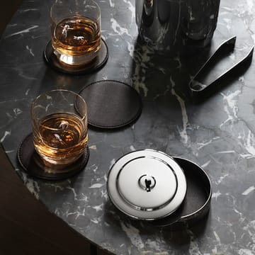 Manhattan lasinalunen 4-pakkaus - Ruskea nahka - Georg Jensen