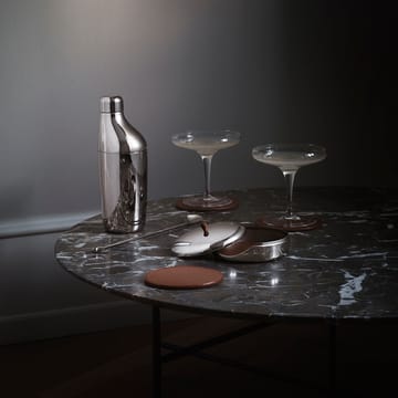 Sky lasinalunen 4-pakkaus - Ruskea nahka - Georg Jensen