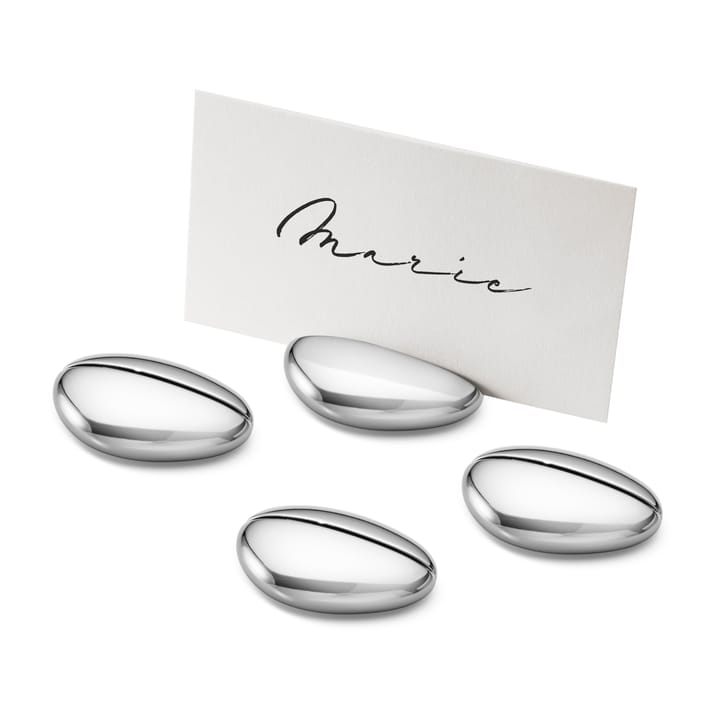 Sky paikkakorttien pidike 4-pack inkl 24 kort - Ruostumaton teräs - Georg Jensen