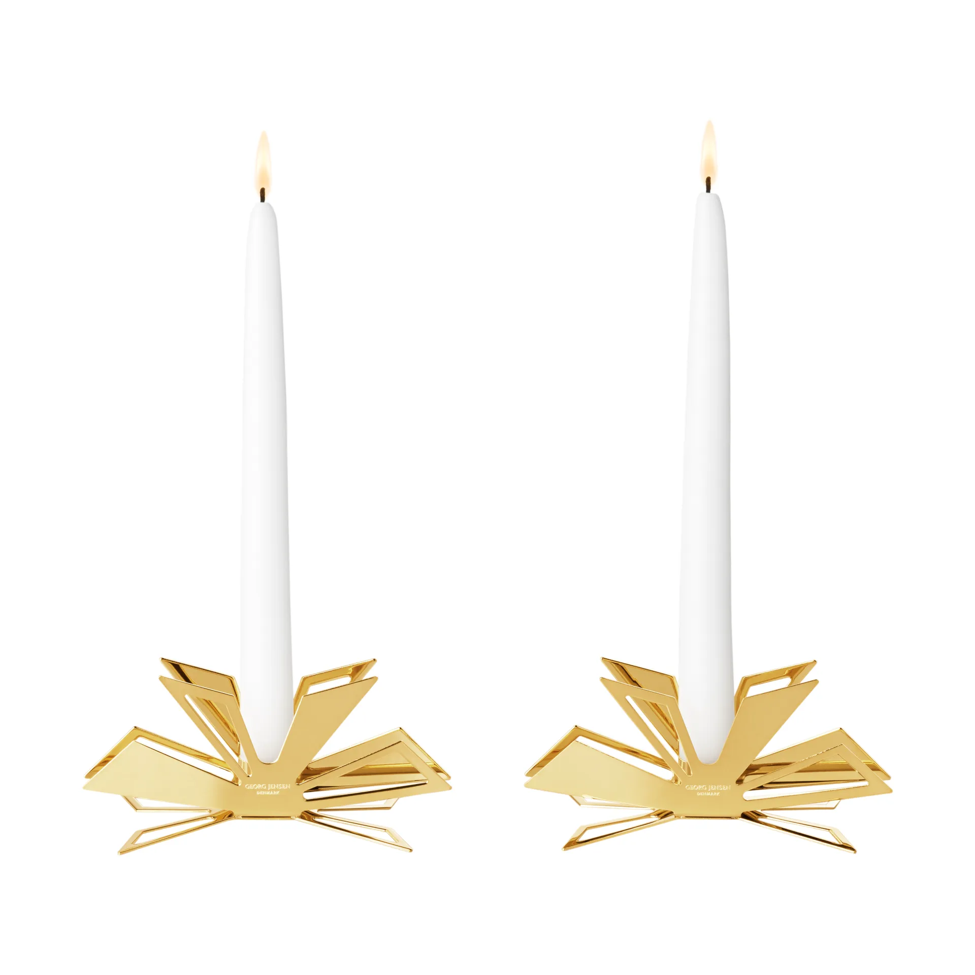 Vuoden 2025 kynttilänjalka 2-pack, Kultapinnoitettu sinkkiseos Georg Jensen