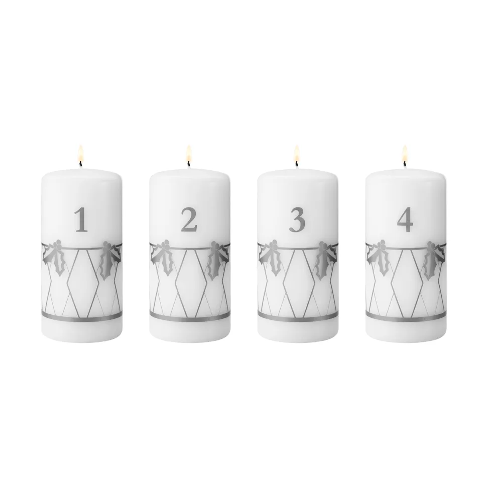 vuoden 2026 adventtikynttilä, Hopeapainatus, 4 osaa Georg Jensen