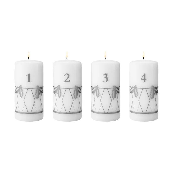 vuoden 2026 adventtikynttilä - Hopeapainatus, 4 osaa - Georg Jensen