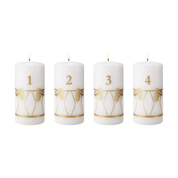 vuoden 2026 adventtikynttilä - Kultapainatus, 4 osaa - Georg Jensen
