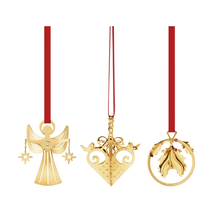 vuoden 2026 joulumobiilisetti miniatyyri - Kulta, 3 osaa - Georg Jensen