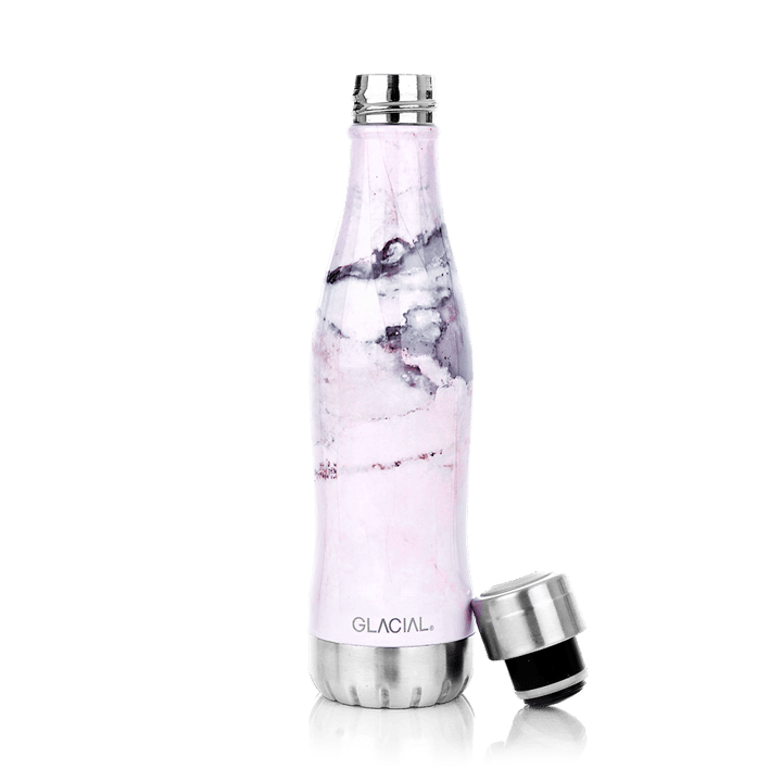 Glacial vesipullo 400 ml, Pink marble Glacial