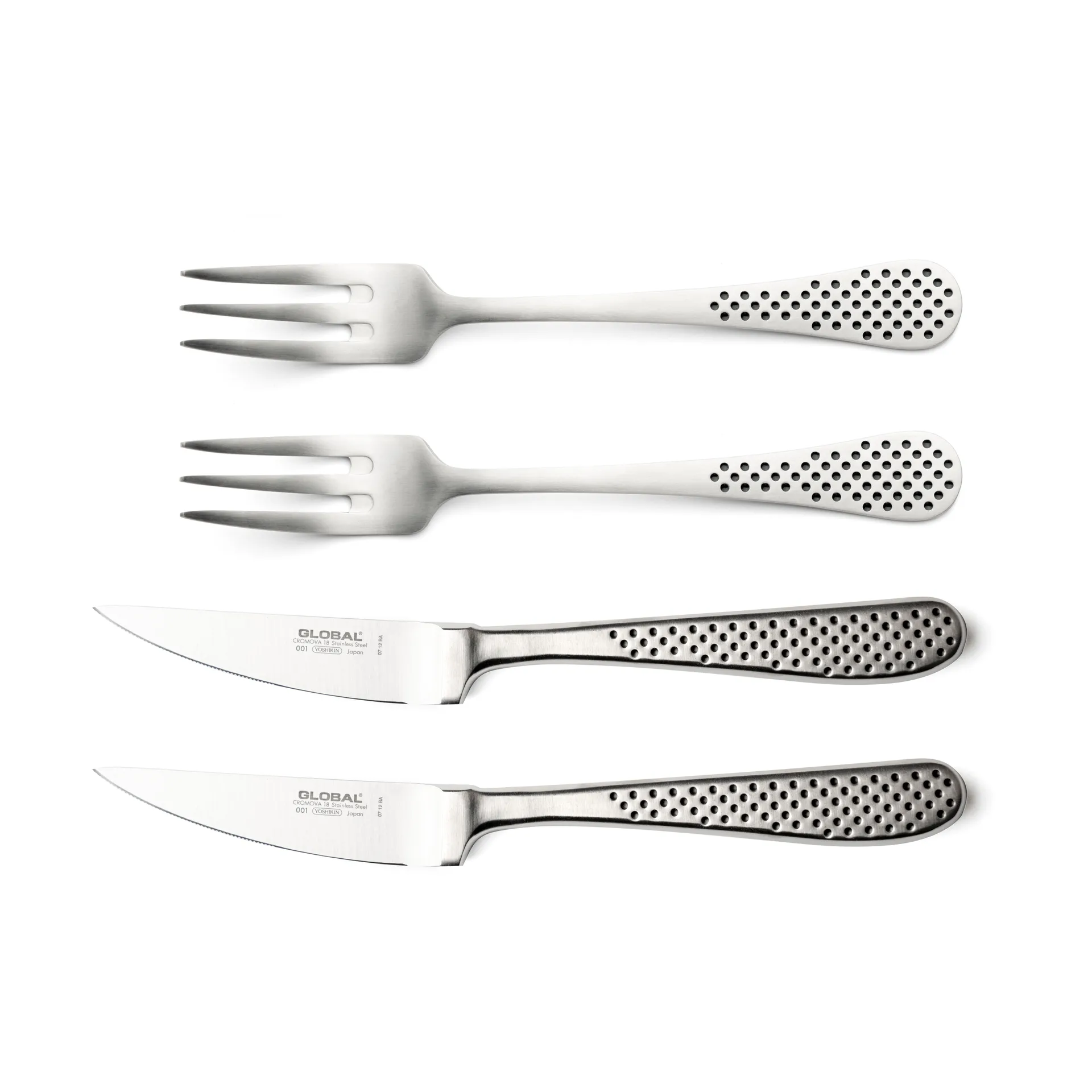Classic aterinsetti, Ruostumaton teräs, 4 kpl Global