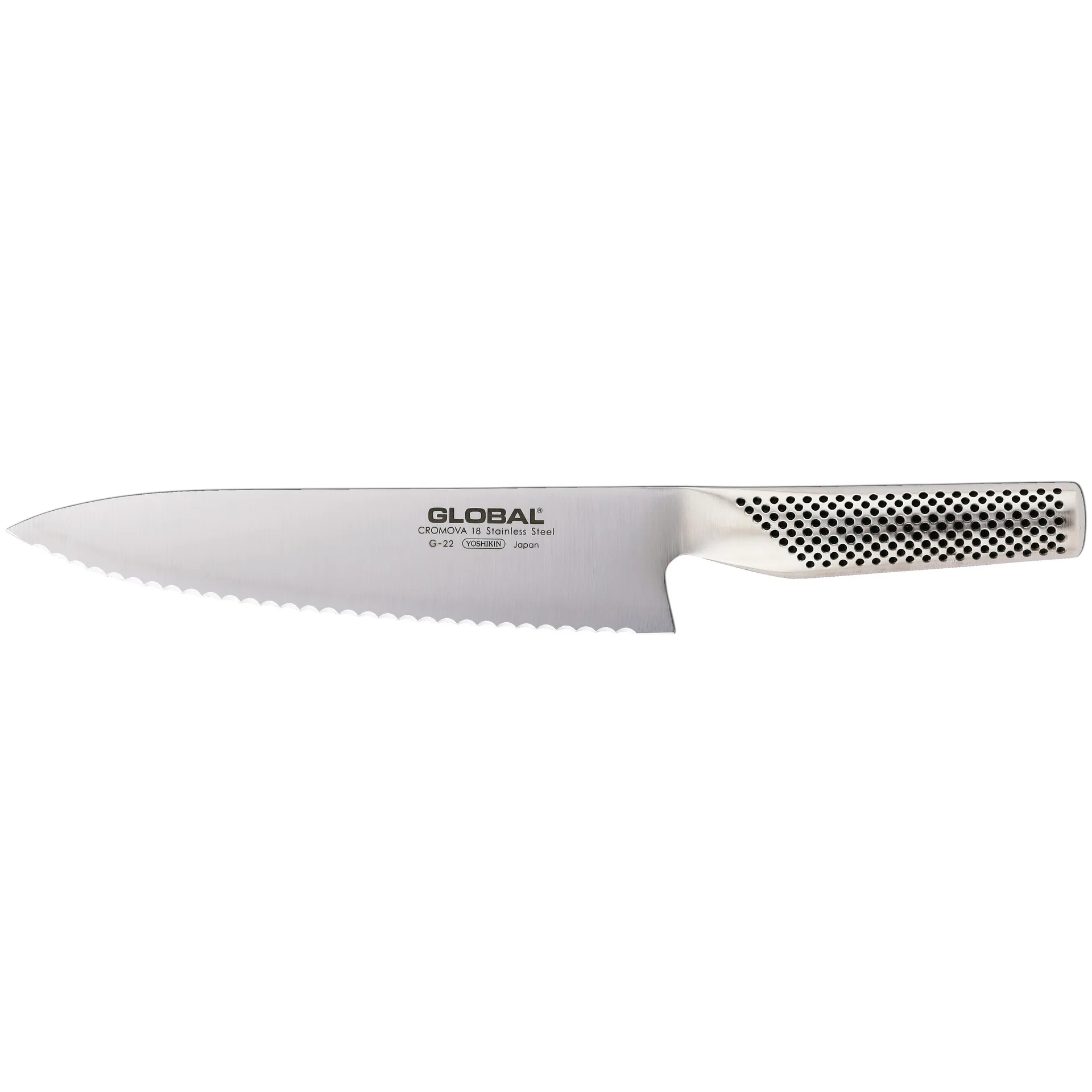 Global G-22R -leipäveitsi 20 cm hammastettu, ruostumaton teräs Global