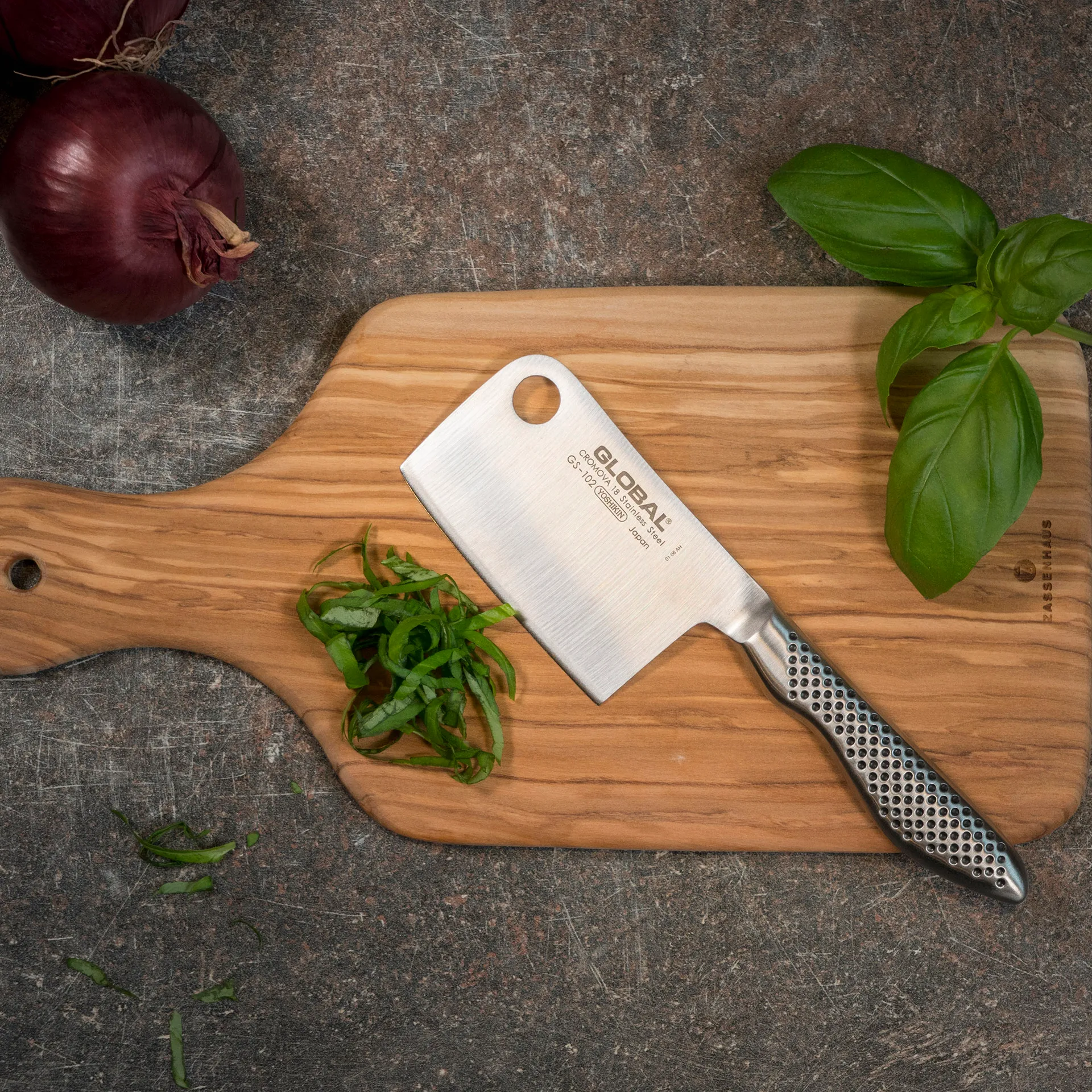 Global GS-102 kiinalainen kokkiveitsi mini 8 cm, Ruostumaton teräs Global