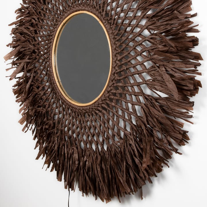 Boho seinävalaisin peilillä Ø 90 cm, Ruskea Globen Lighting