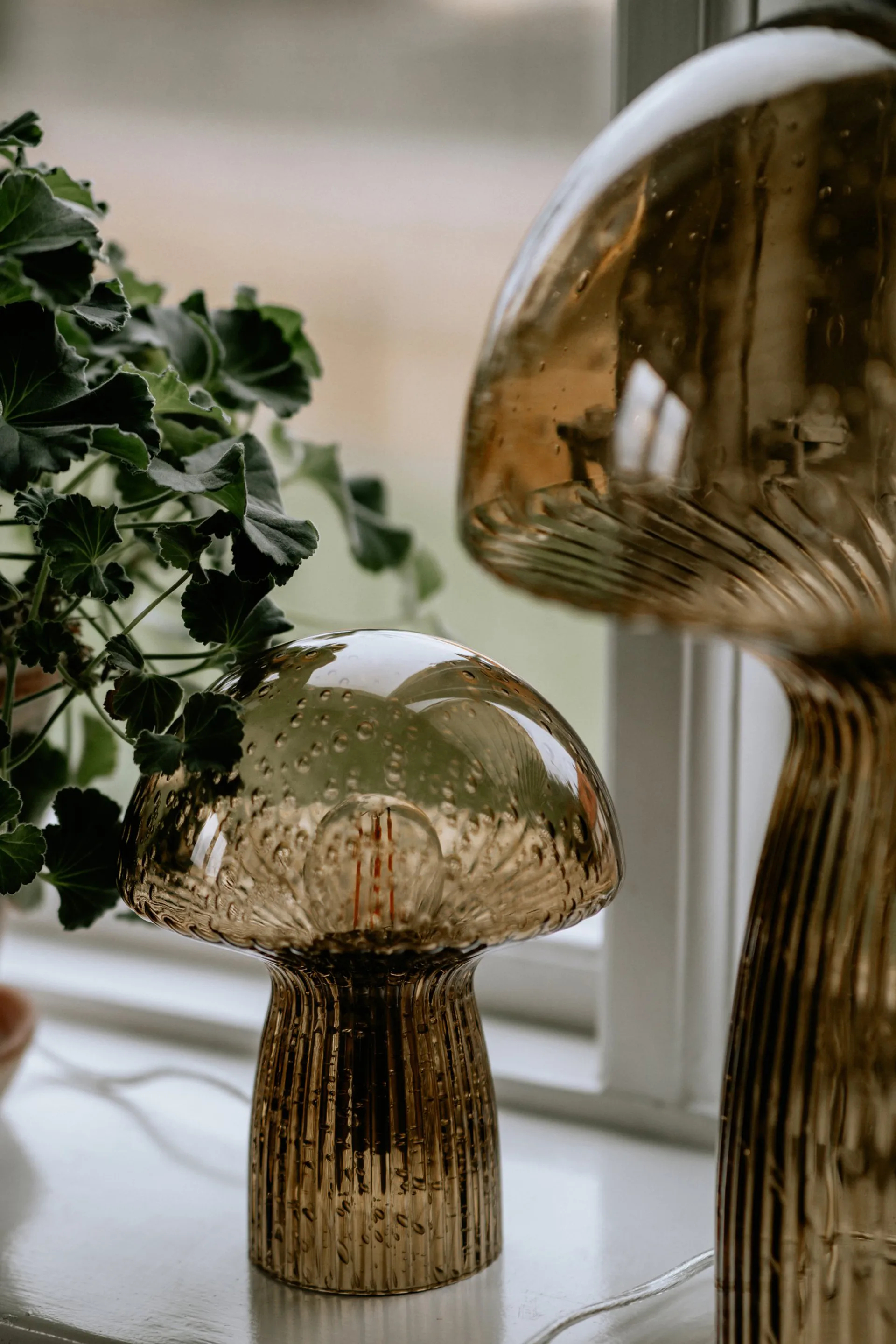 Fungo pöytävalaisin Special Edition ruskea, 20 cm Globen Lighting