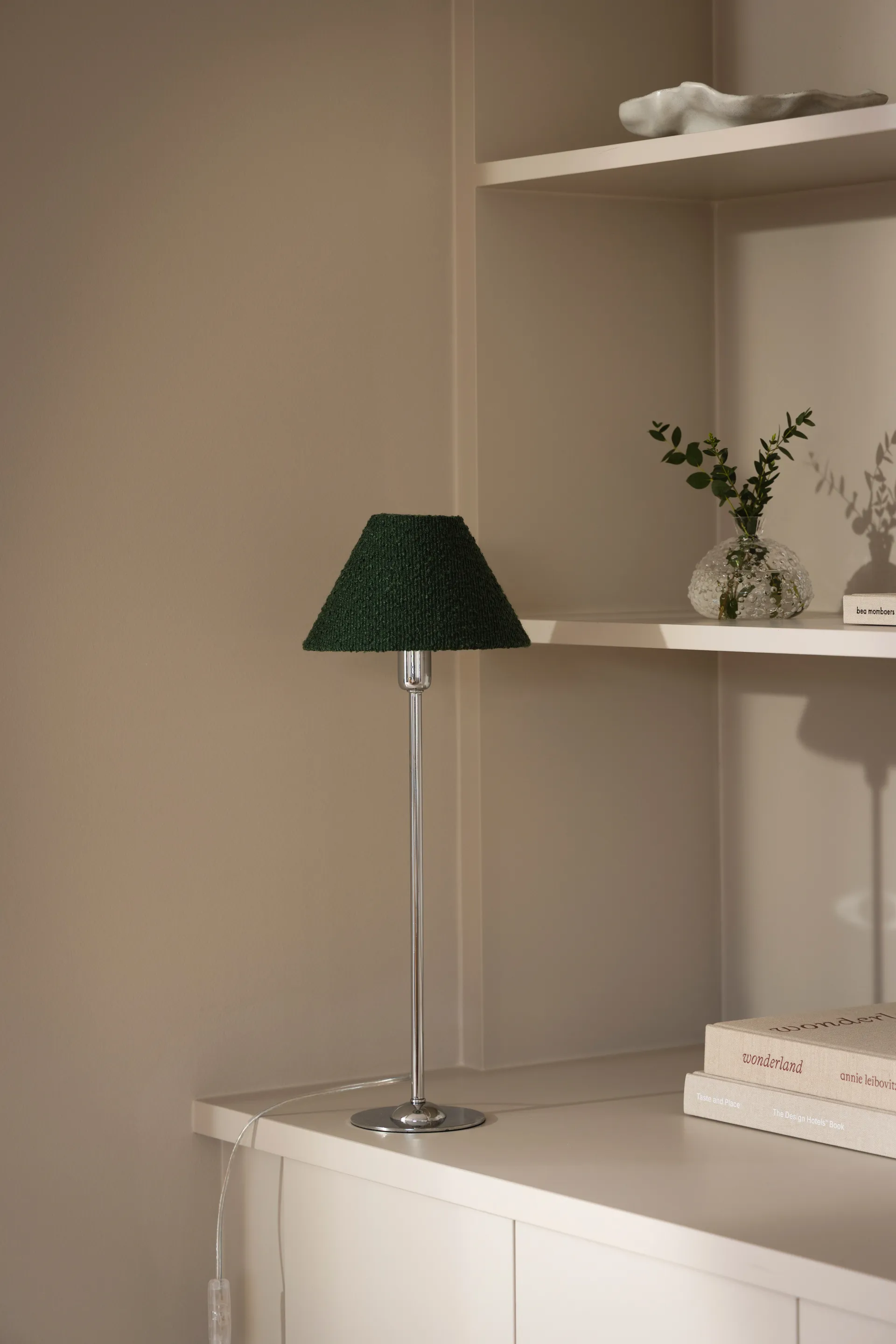 Iris 20 lampunvarjostin, Bouclé sammaleenvihreä Globen Lighting