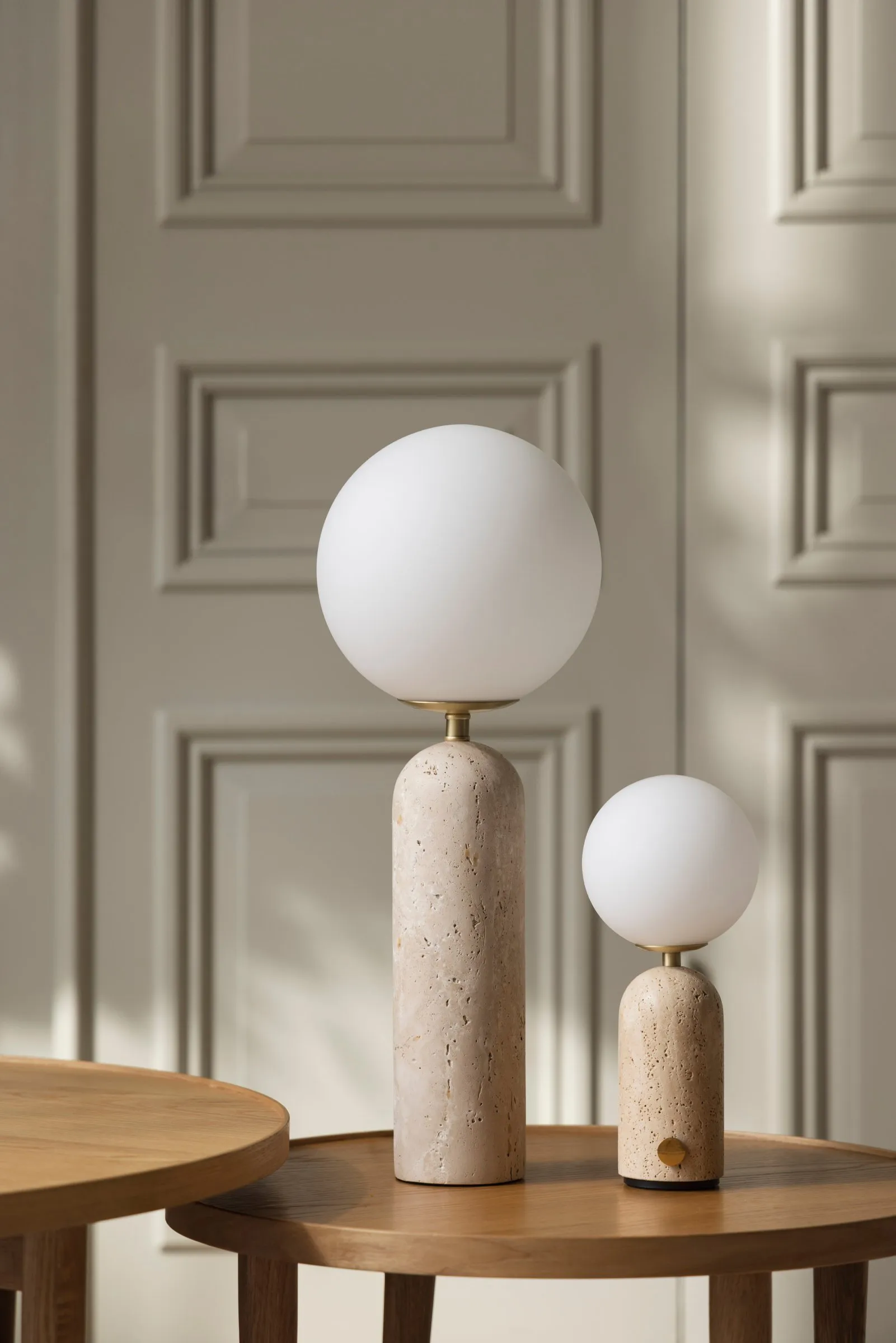 Torrano kannettava pöytälamppu, Beige travertine, 27,5 cm Globen Lighting