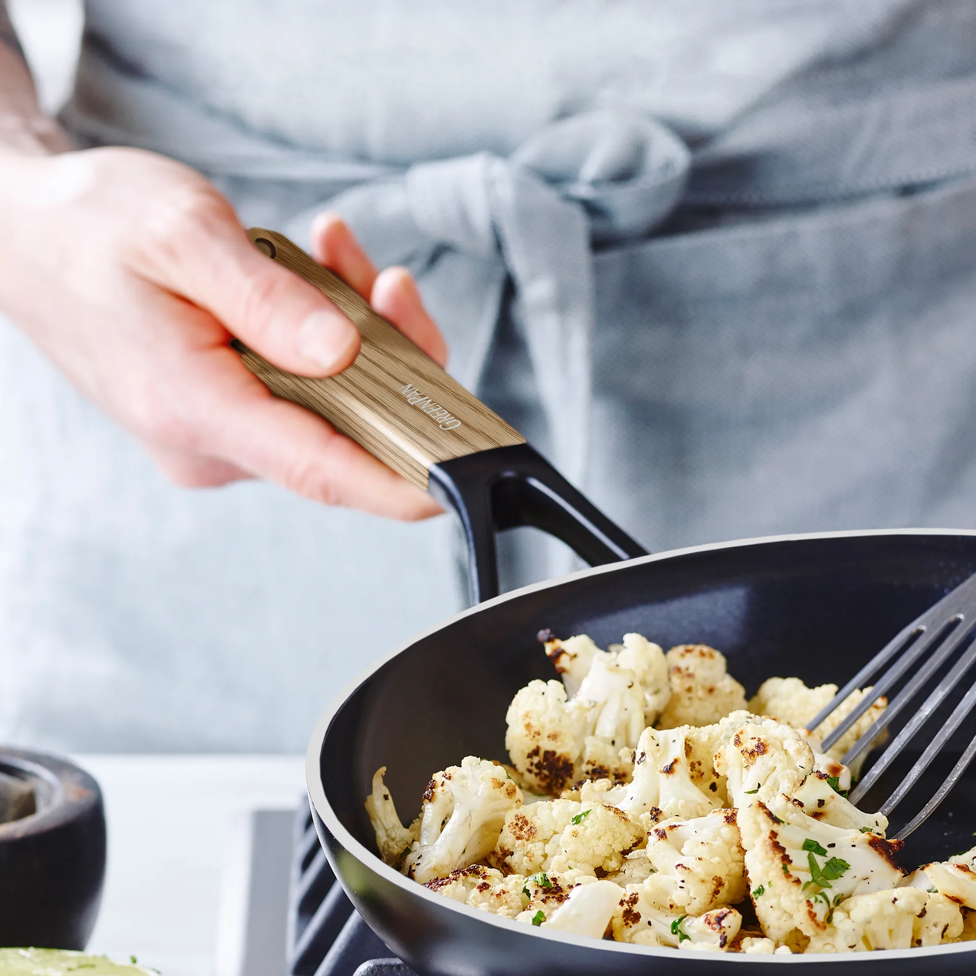 Eco Smartshape paistinpannu 20 cm, Light wood GreenPan