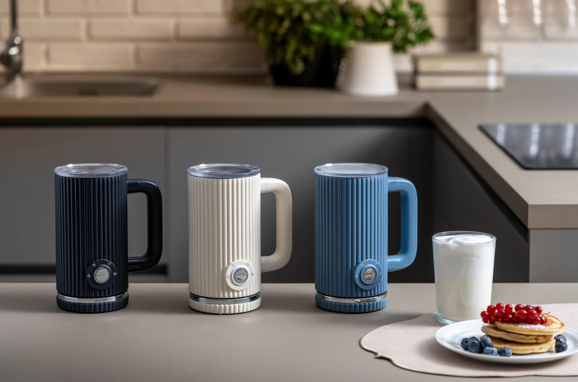 Sous chef sähköinen maidonvaahdotin, Harmaa Guzzini