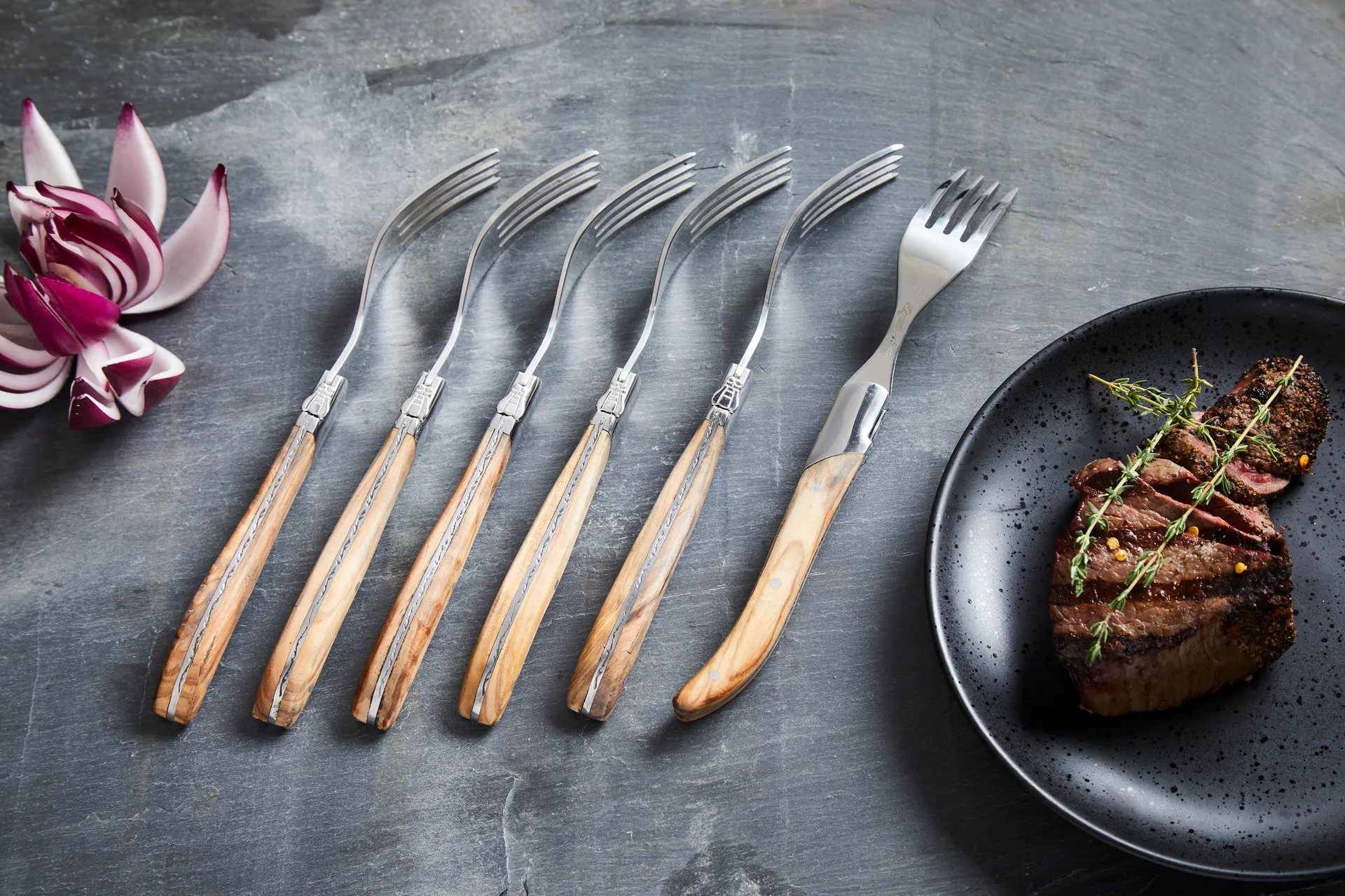 Laguiole By Hâws grilliveitsi 6-pack, oliivi Hâws