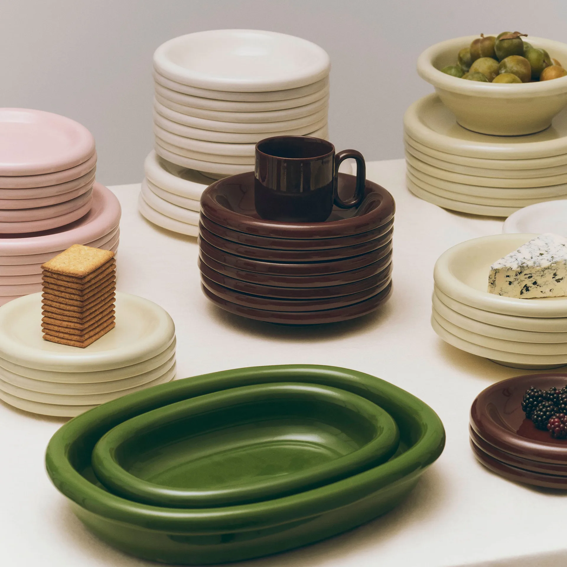 Barro ovaali tarjoiluvati, Green, small 20x27,5 cm HAY