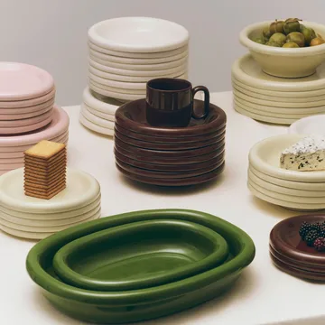 Barro ovaali tarjoiluvati - Green, small 20x27,5 cm - HAY