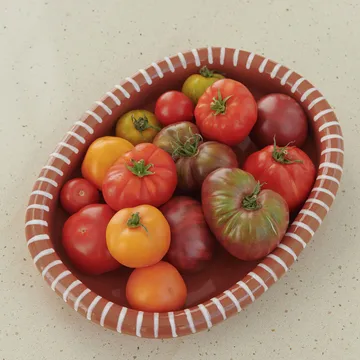 Barro ovaali tarjoiluvati - Natural with stripes, large 27x36 cm - HAY