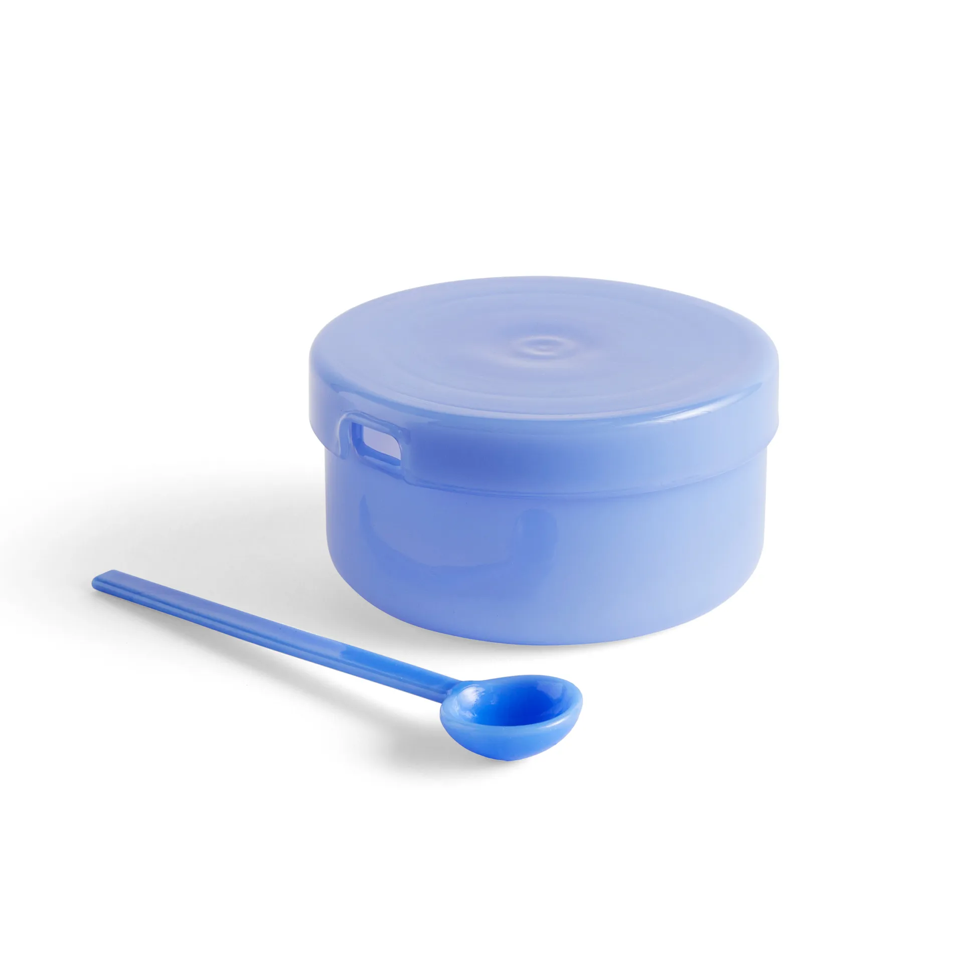 Borosilicate kulho kannella ja lusikalla, Jade light blue HAY
