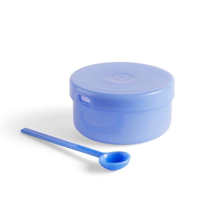 Borosilicate kulho kannella ja lusikalla, Jade light blue HAY