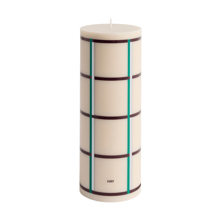 Column Candle pöytäkynttilä large 25 cm - Off white-green bordeaux-silver - HAY