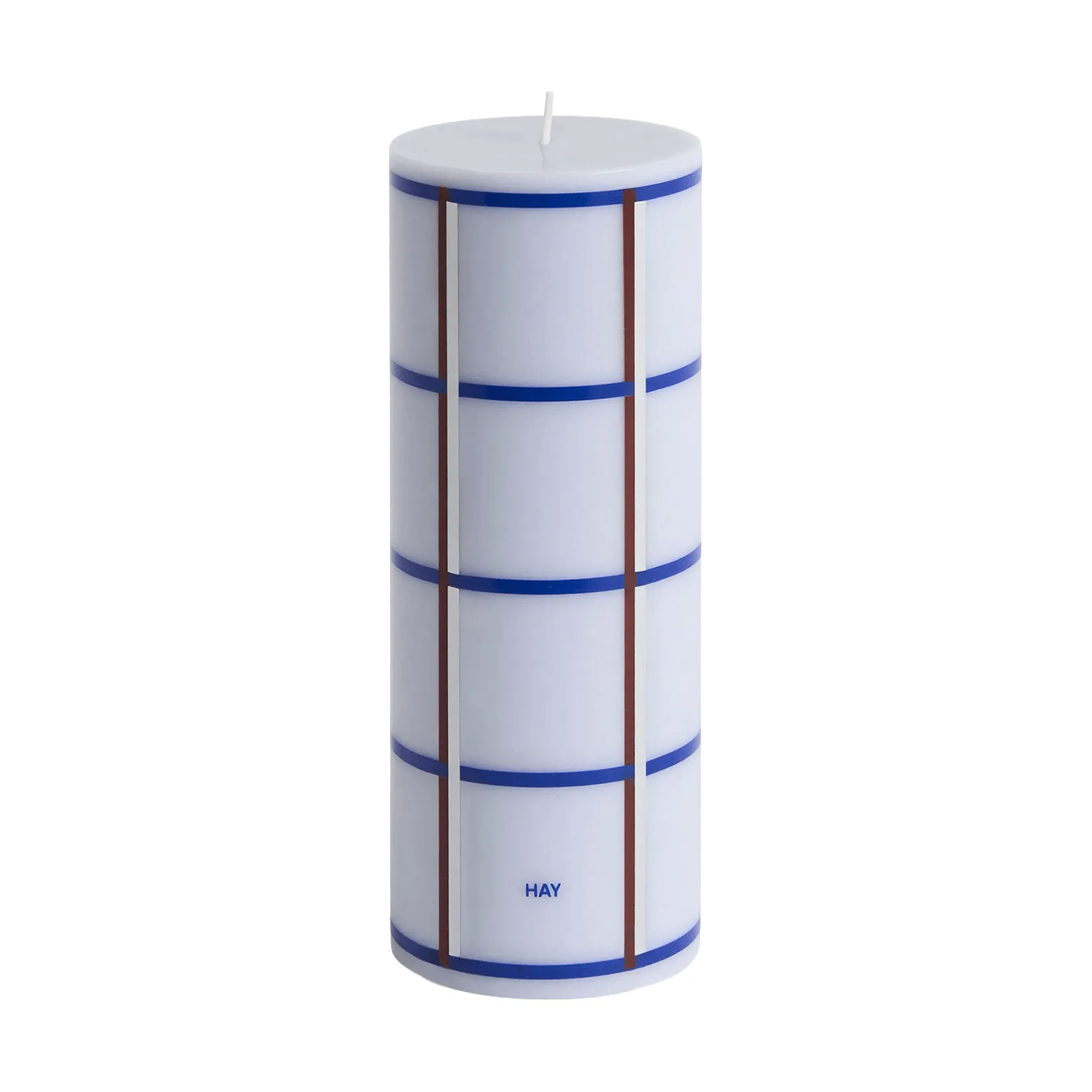 Column Candle pöytäkynttilä medium 20 cm, Vaaleansininen, sininen, bordeaux ja hopea HAY