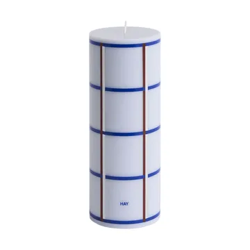 Column Candle pöytäkynttilä medium 20 cm - Vaaleansininen, sininen, bordeaux ja hopea - HAY