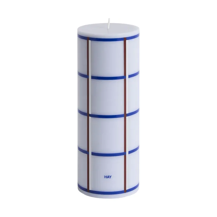 Column Candle pöytäkynttilä medium 20 cm - Vaaleansininen, sininen, bordeaux ja hopea - HAY