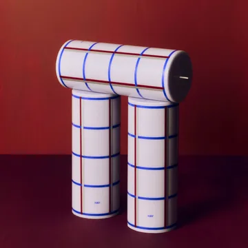 Column Candle pöytäkynttilä medium 20 cm - Vaaleansininen, sininen, bordeaux ja hopea - HAY