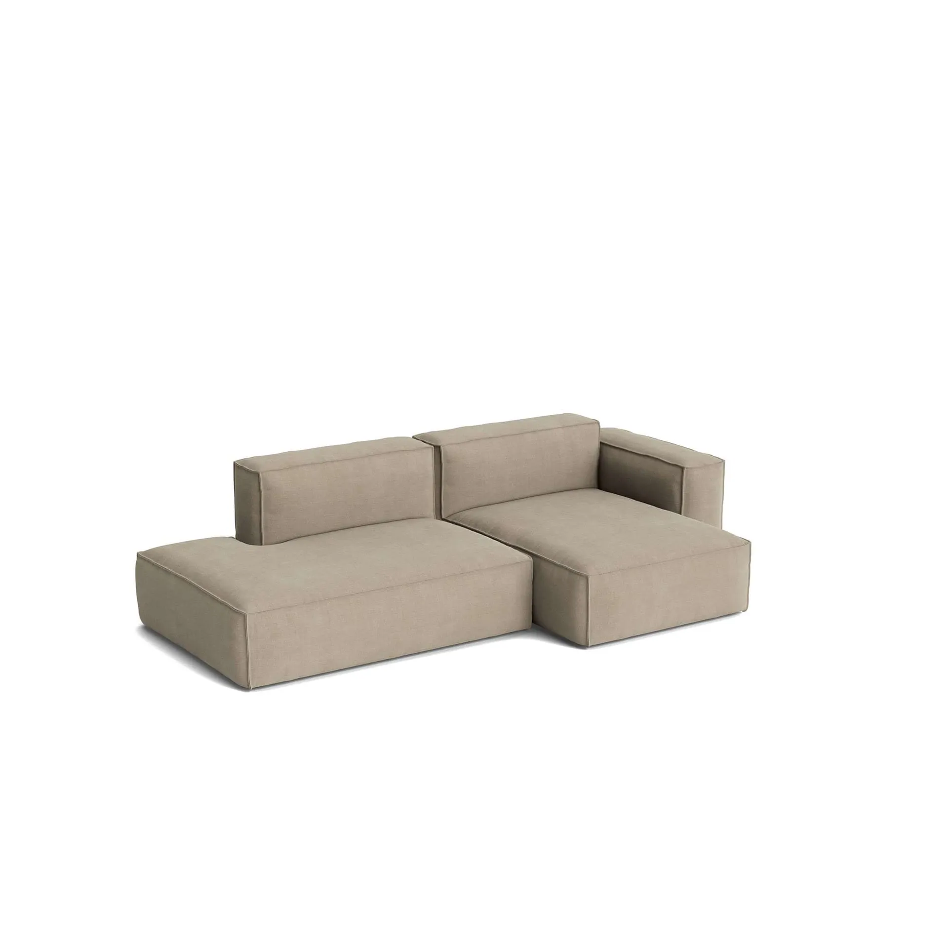 Mags Soft Low Armrest sohva 2,5-istuttava yhdistelmä 3, Linara beige, oikeanpuoleinen, irrotettava päällinen HAY