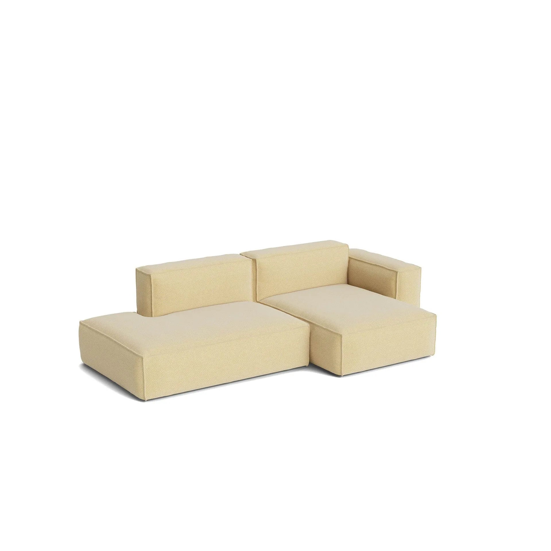 Mags Soft Low Armrest sohva 2,5-istuttava yhdistelmä 3, Tartaglia Ocre white, oikealle sijoitettu, irrotettava päällinen HAY