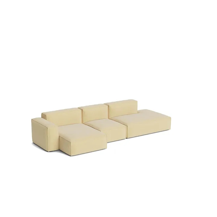 Mags Soft Low Armrest sohva 2,5-istuttava yhdistelmä 3 - Tartaglia Ocre white, vasemmalle sijoitettu, irrotettava päällinen - HAY