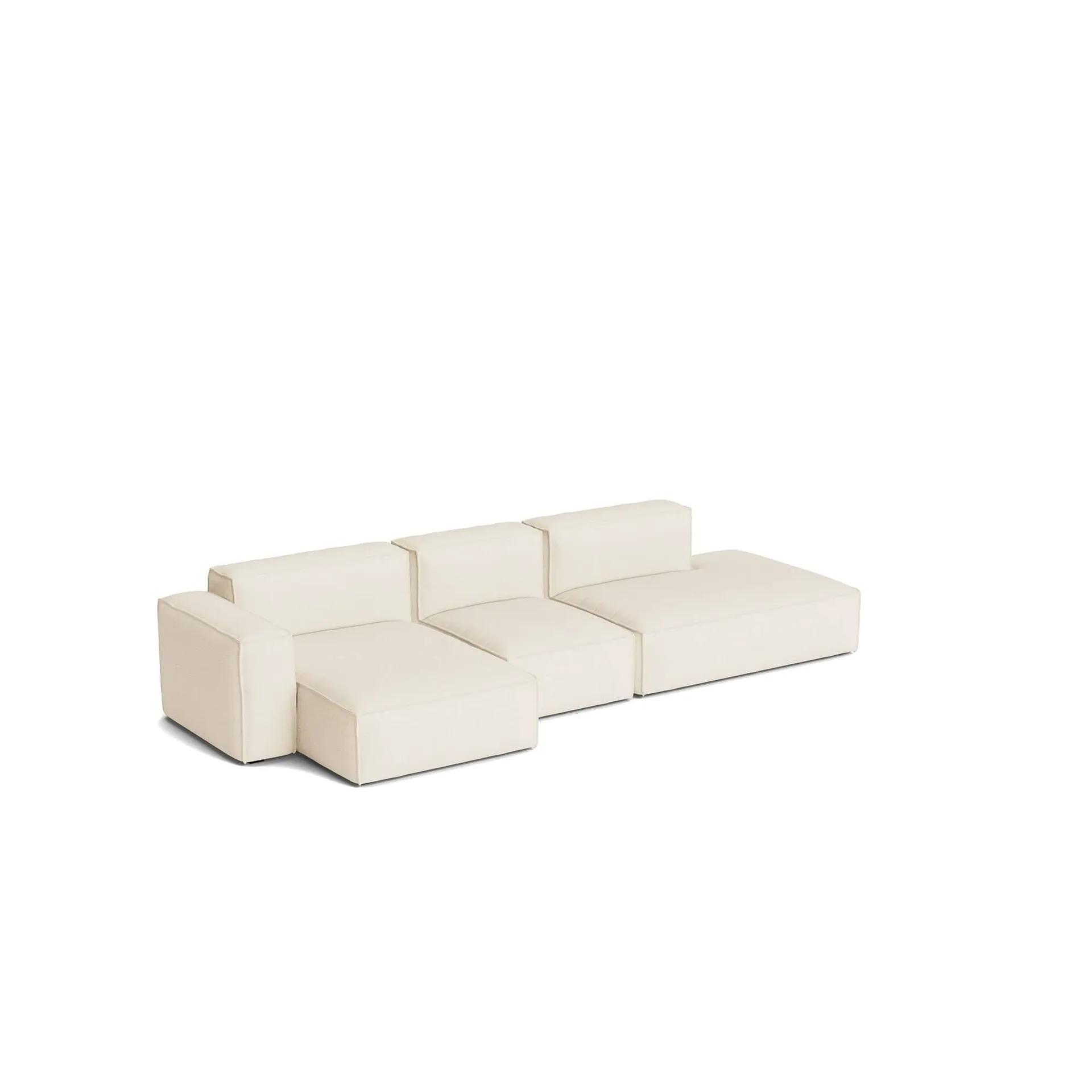 Mags Soft Low Armrest sohva 2,5-istuttava yhdistelmä 3, Turf cream, vasemmanpuoleinen, irrotettava verhoilu HAY